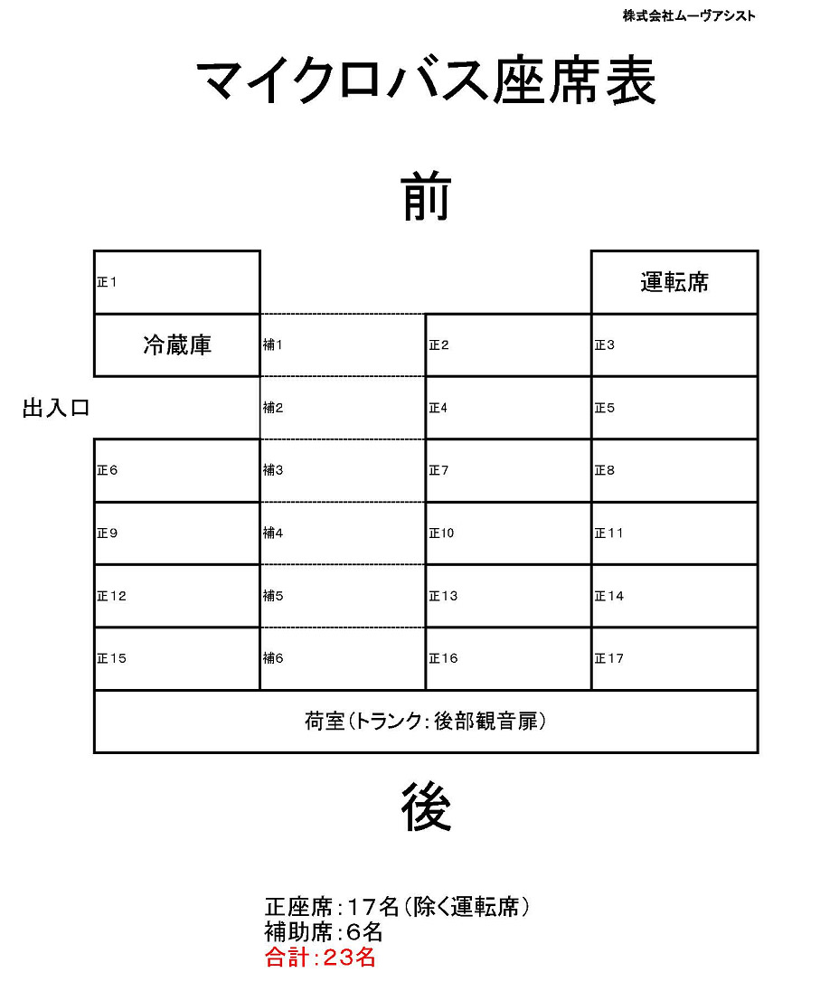マイクロバス座席表